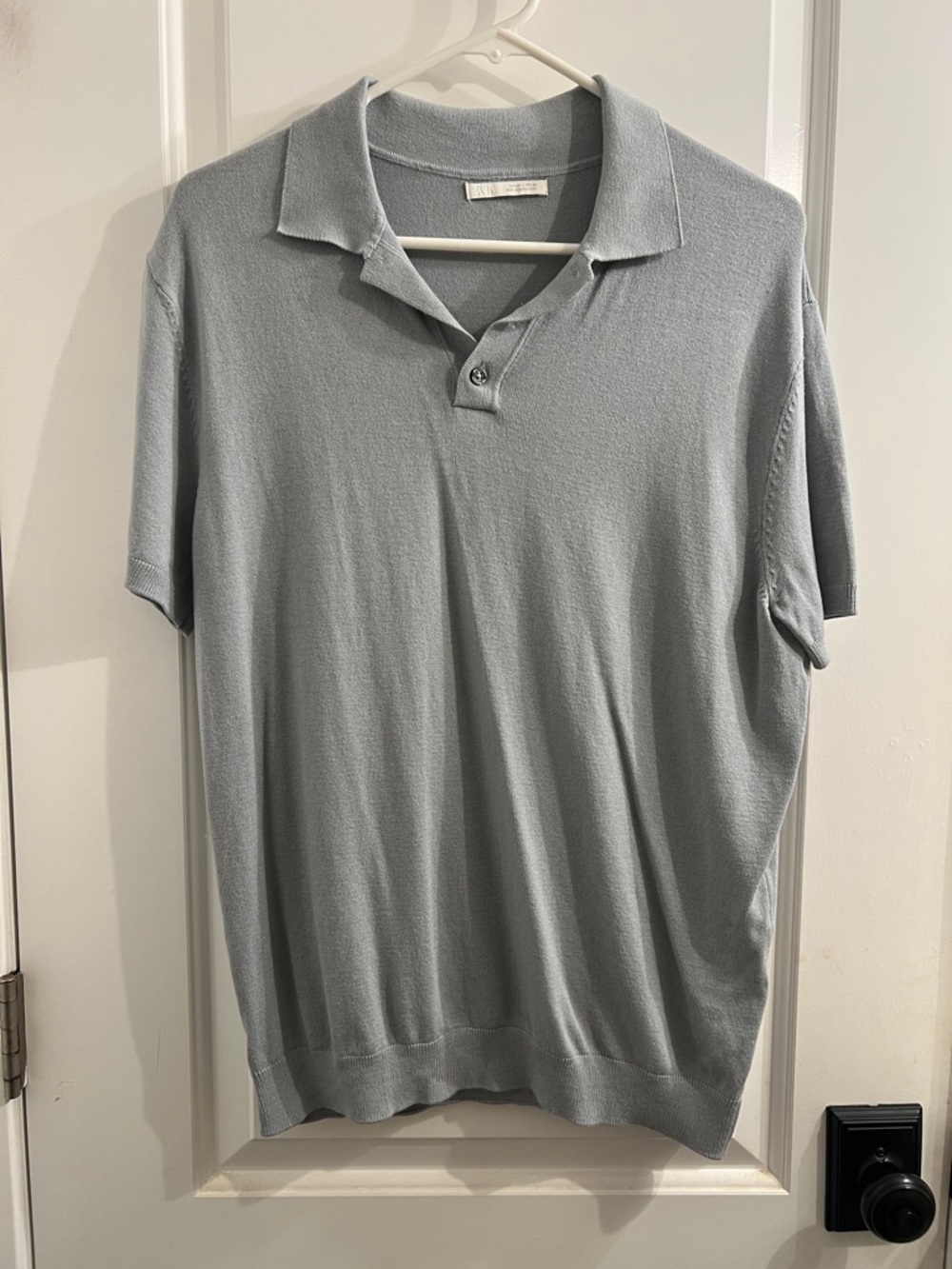 Zara Light Gray Knit Polo Shirt